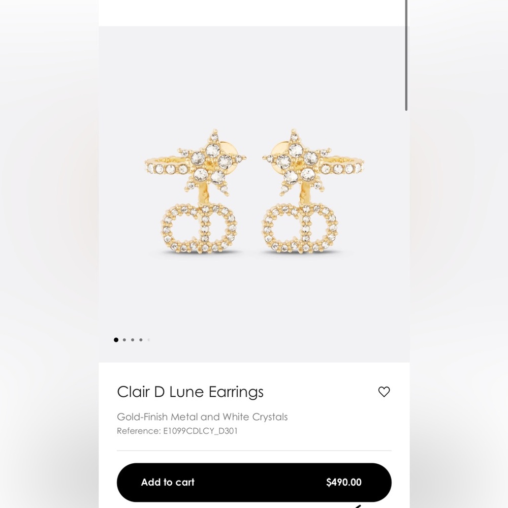 Authentic CHRISTIAN DIOR CD Rhinestone Star Earrings